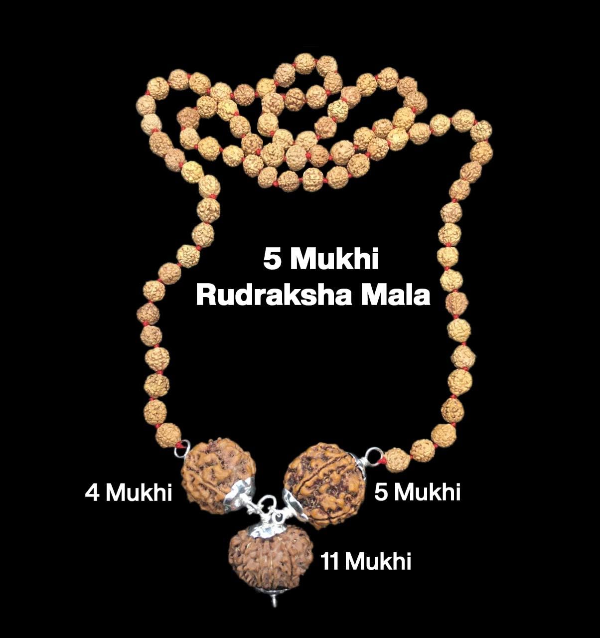 Rudraksha Combination for Hanuman Power 4,5,11 Mukhi Nepal in Rudraksha Mala IGL Lab Certified Original Genuine Beads (Collecter)