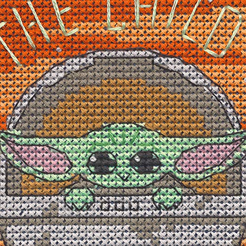 Dimensions Kit de ponto cruz Star Wars The Mandalorian Grogu Counted, multicolorido 5