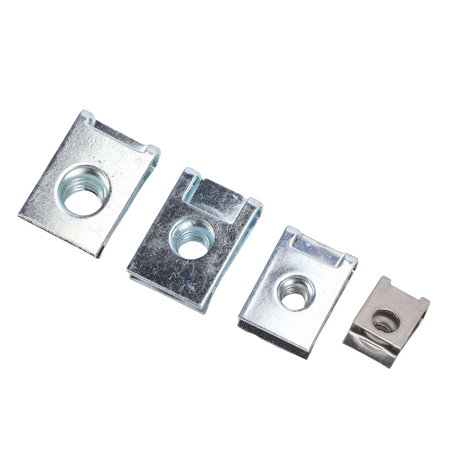 Sortiment an extrudierten U-Muttern, 160 Stück, Größe M4, M5, M6, M8, Stahl, U-Typ-Muttern-Clip für Armaturenbrett-Tür-Innenraum, langlebige, korrosionsbeständige