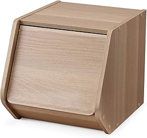 アイリスオーヤマ スタックボックス 扉付き 積み重ね カラーボックス 隠せる収納 STB-300D 幅30×奥行38.8×高さ30.5cm ナチュラル