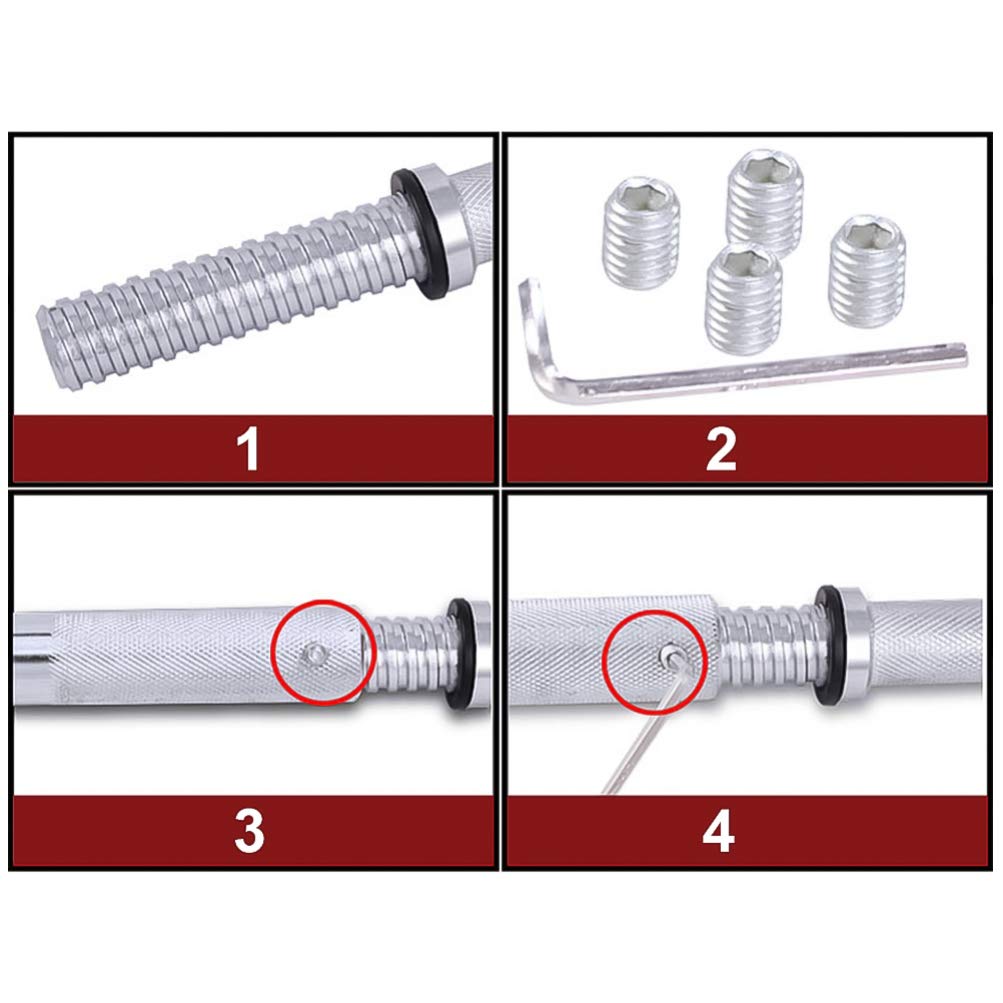 VOSAREA Dumbbell Connecting Rod Weightlifting Barbell Connector for Enhanced Strength Training Ultra-Precision Thread Design Easy Installation Bolt Spanner and -Resistant Fitness Accessory
