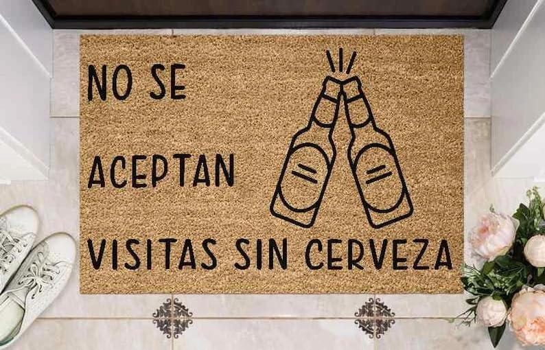 Tapete de baño No Se Aceptan Visitas Sin Cerveza, tapete divertido para entrada interior, decoración del hogar, baño, 16 x 24 pulgadas