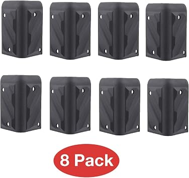 MIYAKO 3 inches Cabinet Speaker Corners Protector - Stackable Heavy Duty ABS Plastic Box Protector Universal Fit for any Type or Size Unit Ideal for Protection of your Valuable Item Set of 8 (21-803)