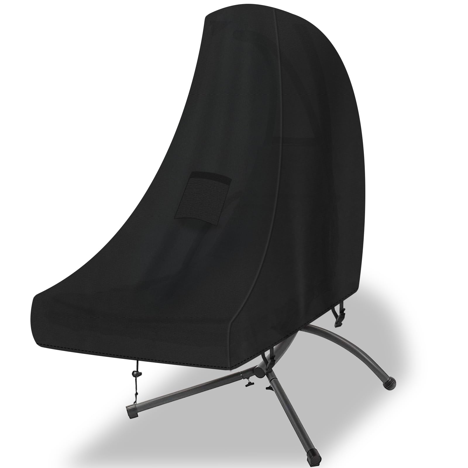Housse de Chaise Longue Suspendue Tissu Oxford 600D robuste avec boucles et cordon de serrage, imperméable, coupe-vent, résistant aux UV Housse transat Suspendu,198*185cm (Schwarz)