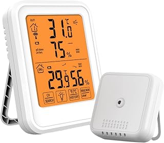 Indoor Outdoor Thermometer with Wireless Sensors, Digital Hygrometer Thermometer, Temperature Humidity Monitor Meter,328ft/100m Range