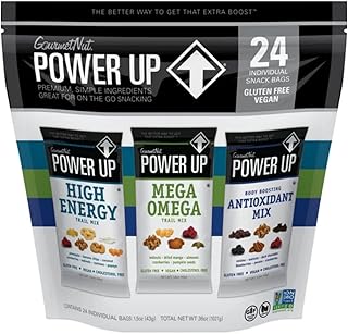 Power Up Premium Trail Mix - Variety Pack 24pk - 1.5oz: Antioxidant, Mega Omega, High Energy - Gluten Free, Vegan, Non-GMO