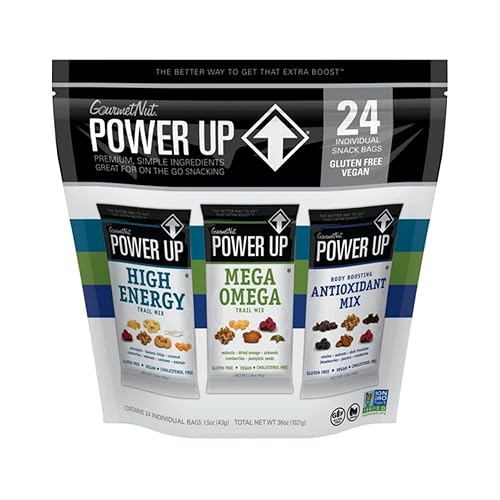 Miniatura 19 de Power Up Mega Omega Trail Mix Gourmet Nut - Bolsa de mezcla de frutos secos, 14 onzas