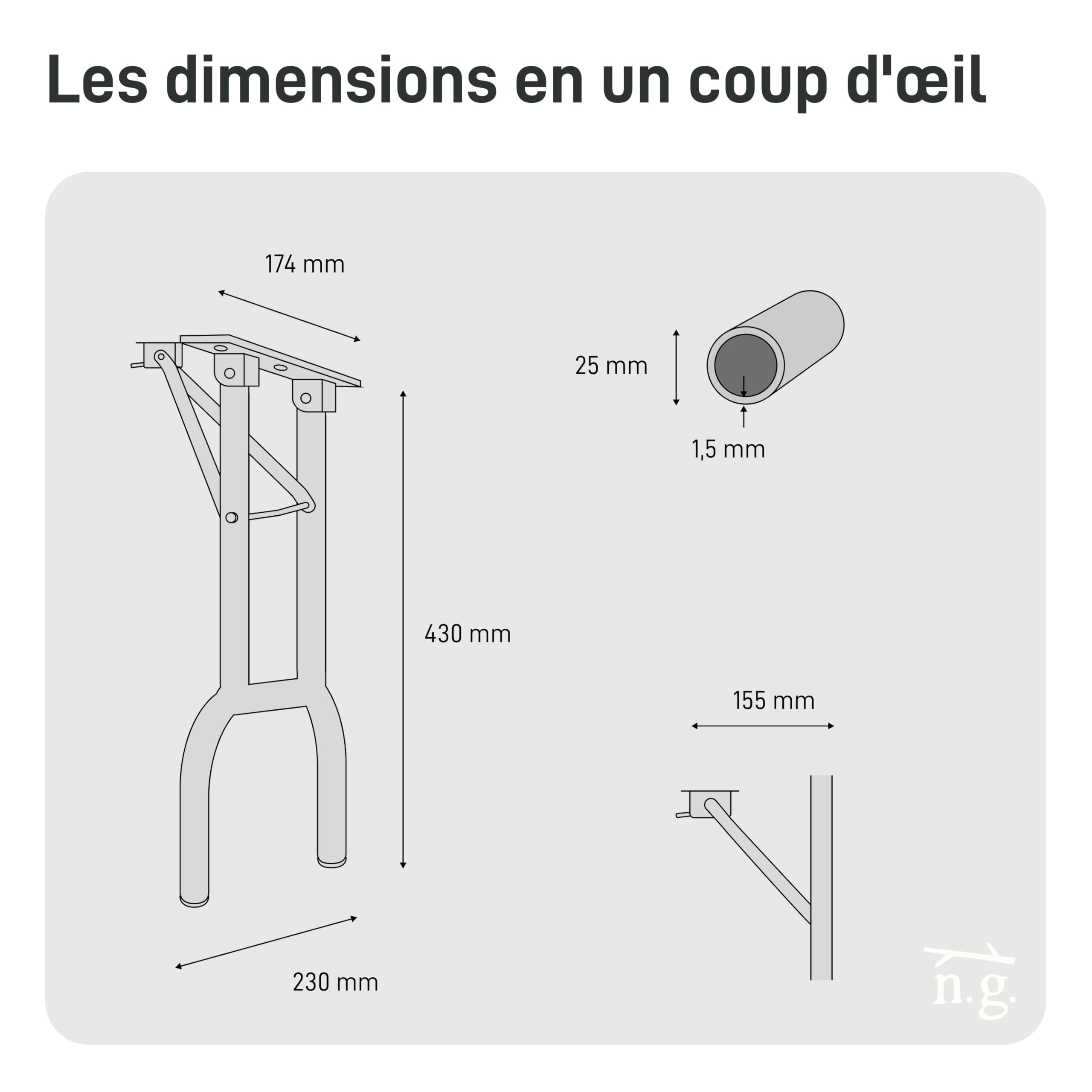 Natural Goods Berlin Lot de 2 pieds de banc pliables en métal vert pastel pour tente à bière (43 cm x 23 cm) – Pieds de banc pour banc à bière – Pieds de banc d'extérieur – Support de banc de jardin,