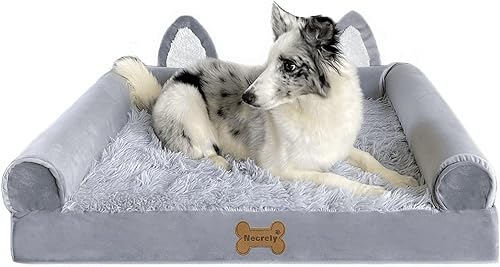 Camas para perros pequeños, medianos y grandes, sofá cama XL con forro y parte inferior antideslizante de 35.4 x 23.6 x 5.9 pulgadas. Sofá