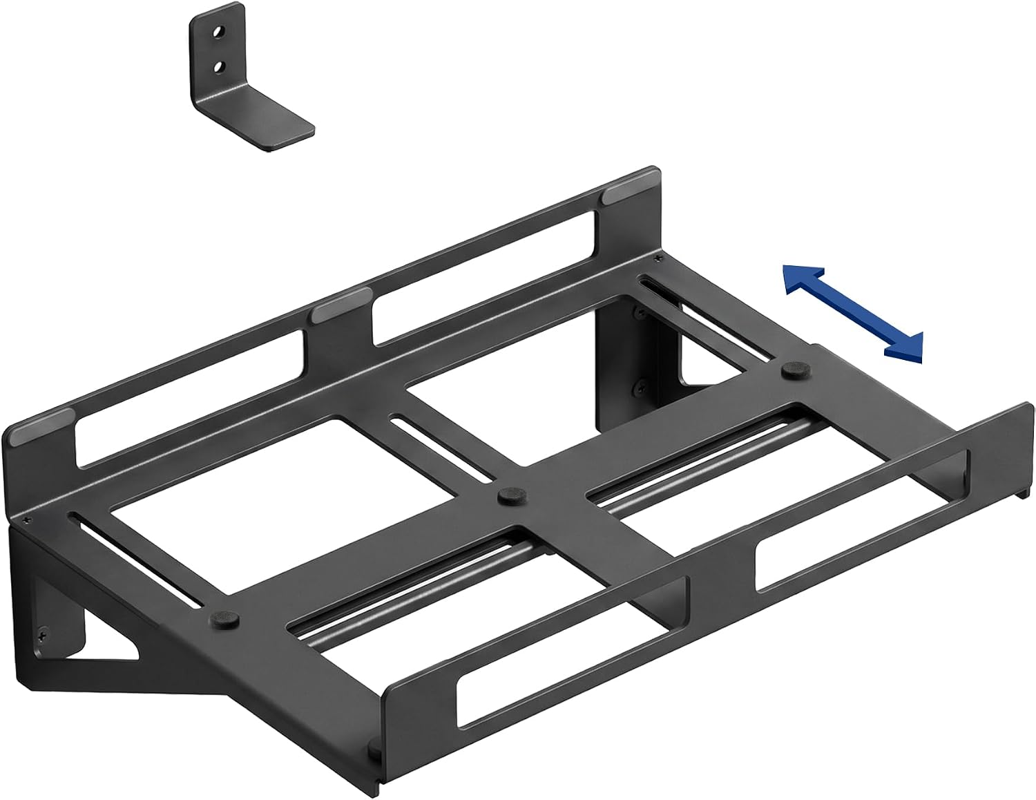 VIVO Adjustable Deskside PC Wall Mount, 3 Mounting Options, Standard and Large PC Gaming Computer Case Stand, Desk Extender with Secure Locking, Black, MOUNT-PC07WL