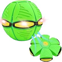 Magic Bouncing Ball,Magic Flying Saucer Bouncy Ball,Family and Pet Interactive Toys, Magic Flying Saucer, Magical Pop Up Metaball with 6 Light,Dual Form Freely Switchable Green
