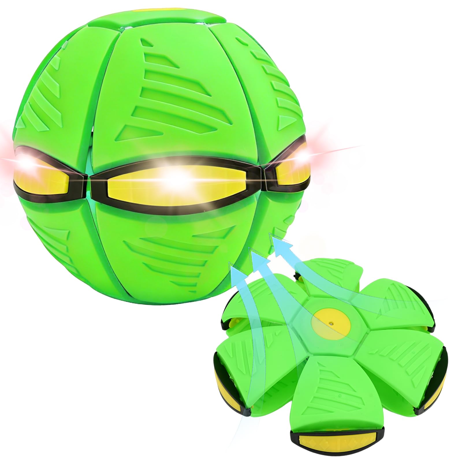 CutitiUU Magic Bouncing Ball,Magic Flying Saucer Bouncy Ball,Family and Pet Interactive Toys, Magic Flying Saucer, Magical Pop Up Metaball with 6 Light,Dual Form Freely Switchable (Green) — image 1