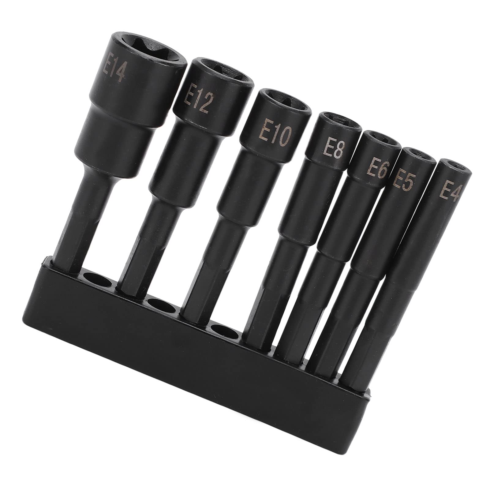 Juego de 7 piezas de portabrocas hexagonales para flor de ciruelo, adaptador de portabrocas para taladro eléctrico, llave de tornillos antirrobo CR-V con tamaños E4, E5, E6, E8,