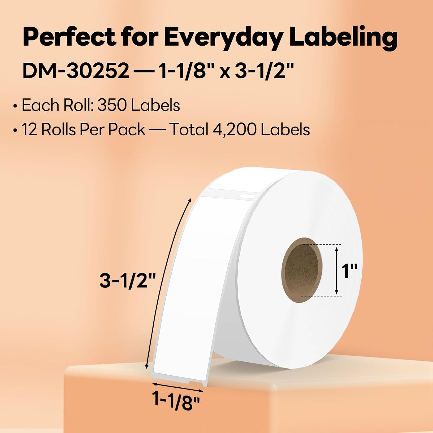 Compatible DYMO 30252 (1-1/8" x 3-1/2") Direct Thermal Address Labels, Replacement for DYMO LabelWriter 450, 4XL, Rollo, Zebra Printers – NOT for 550 & 5XL (12 Rolls / 4200 Labels), TRSTGIX - Image 2
