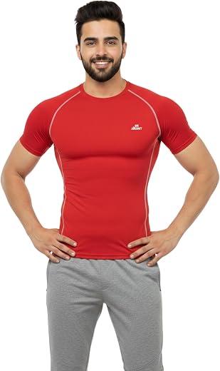 INK AIRCRAFT Compression Gym T-Shirt for Men | Slim Fit Workout Wear | Breathable Workout Athletic Tee for Fitness Trainin...