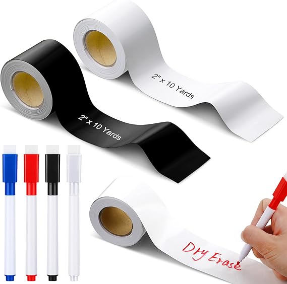 Sherr 2 Rolls Whiteboard Dry Erase Tape 2" x 10 Yards Each