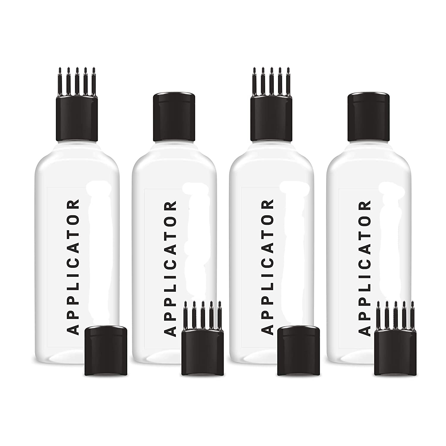 Hair Root Applicator Bottle with Comb Cap for Applying Hair Oil & Shampoo(Capacity 120 ml) (Oval Transparent PET containers) (Pack of 4)-image-24