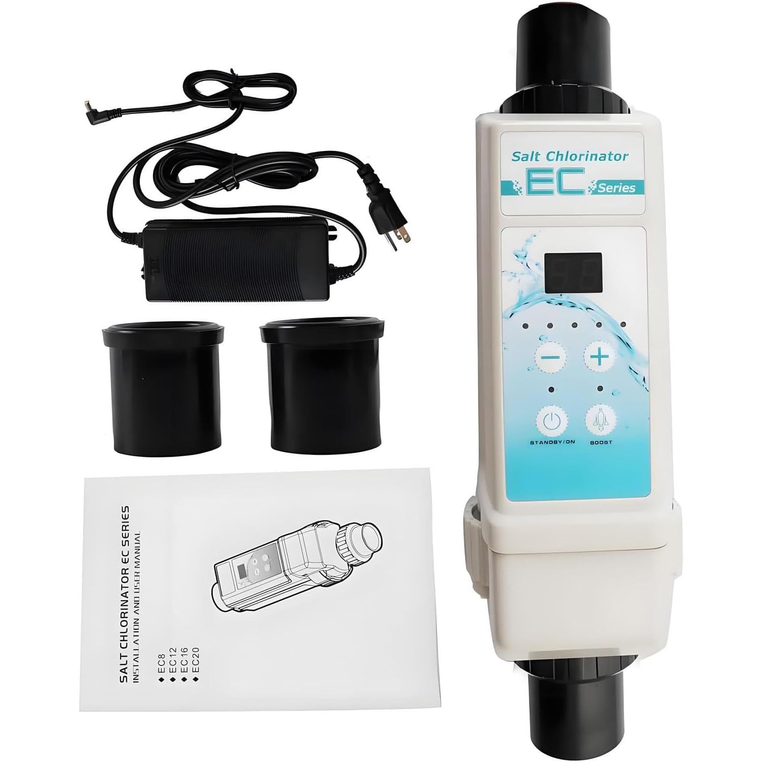 Generadores de Cloro salino para Piscinas, 8/16/12/20 g/h HT8 | Clorador de sal por electrólisis, 100-240 V, sistema inteligente para piscinas enterradas, capacidad de 20 000 galones