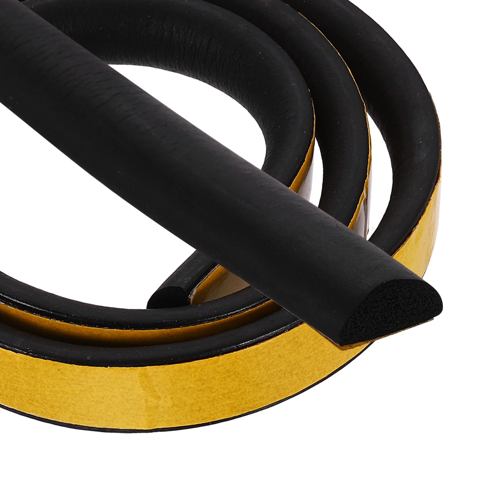 PATIKIL 1 Meter Solid Rubber Weather Stripping, 20mm W x 10mm H Self Adhesive D Shape EPDM Rubber Seal Strip Gasket for Door Frame Window Insulation RVs Furniture Cabinets, Black
