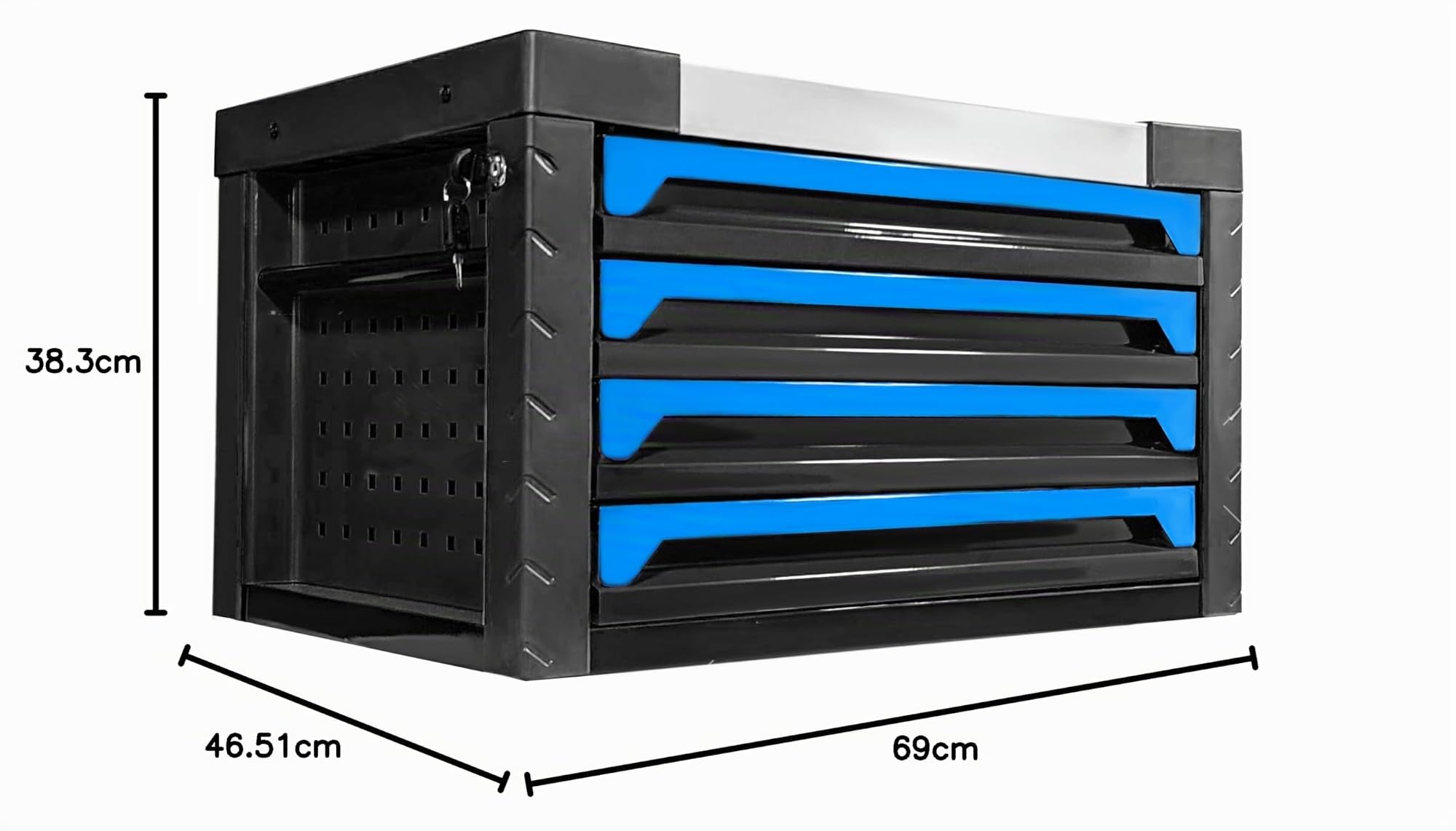 JOMAFA Caja de Herramientas Tipo Cofre con 4 Cajones Completo de Herramientas (4 modulos), 690 x 435 x 520 mm
