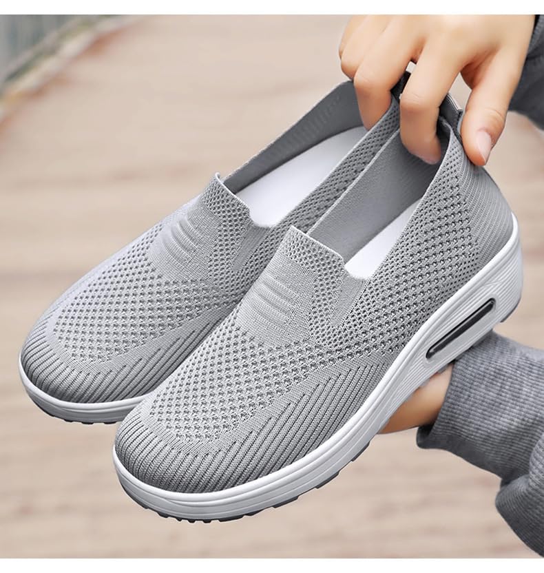 Image of carl vinson Women's Spring Thick-Soled Slip-On Shoes - Breathable, Comfortable, Height-Increasing Sneakers