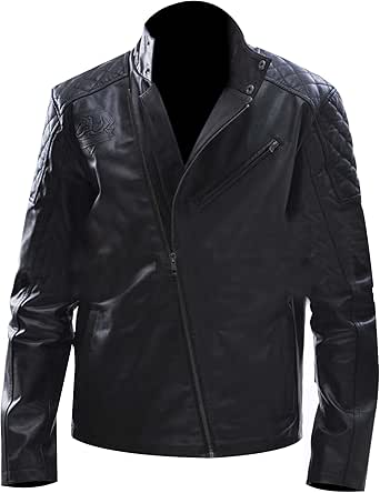 e_Genius Metal Gear Solid 5 Venom Snake Brando Motorcycle Leather Jacket-The Phantom Pain Snake Jacket-Black Biker Leather Jackets For Men-Diamond Leather Jacket