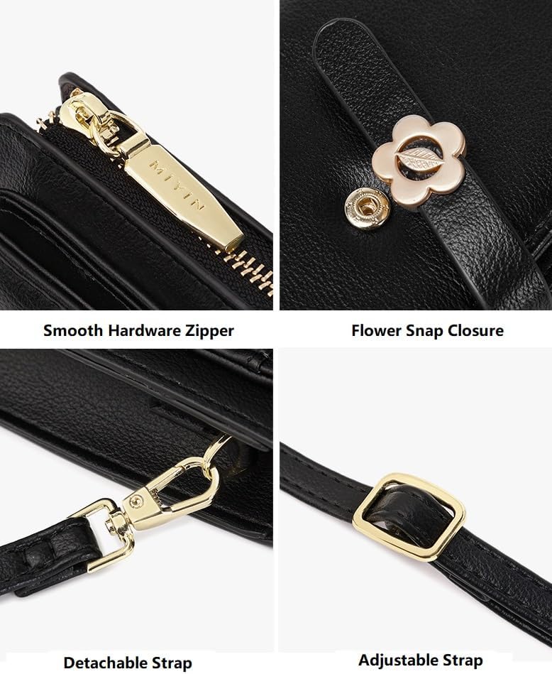 DOB SECHS Leather Small Phone Wallet Purse Cross Body for Women with Mini Coin Bag Pouch Travel Side Purses - Image 8