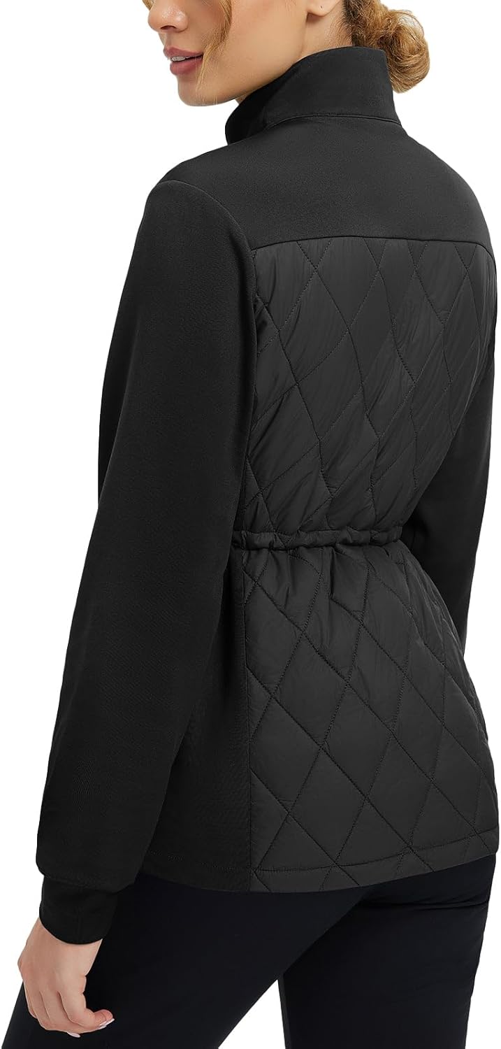 baleaf Women's Quilted Jackets Golf Winter Lightweight Warm Stand Collar Water Resistant Puffer Jacket 4 Pockets - Image 2