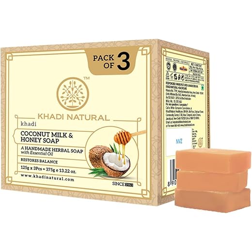 Khadi Coconut Milk Soap Moisturizing Bar - Pack of 3 125g
