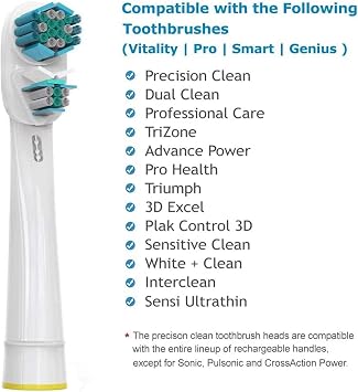 4 Pcs Dual Clean Replacement Toothbrush Heads Compatible with Oralb Electric Toothbrush, Double Heads and Soft Bristle for Superior Cleaning and Whitening (8 Pack)