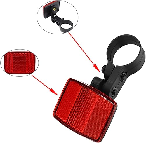 Miniatura 3 de Kit de 5 reflectores delanteros y traseros para bicicleta, reflector de bicicleta con cinta reflectante, reflectores de advertencia de seguridad
