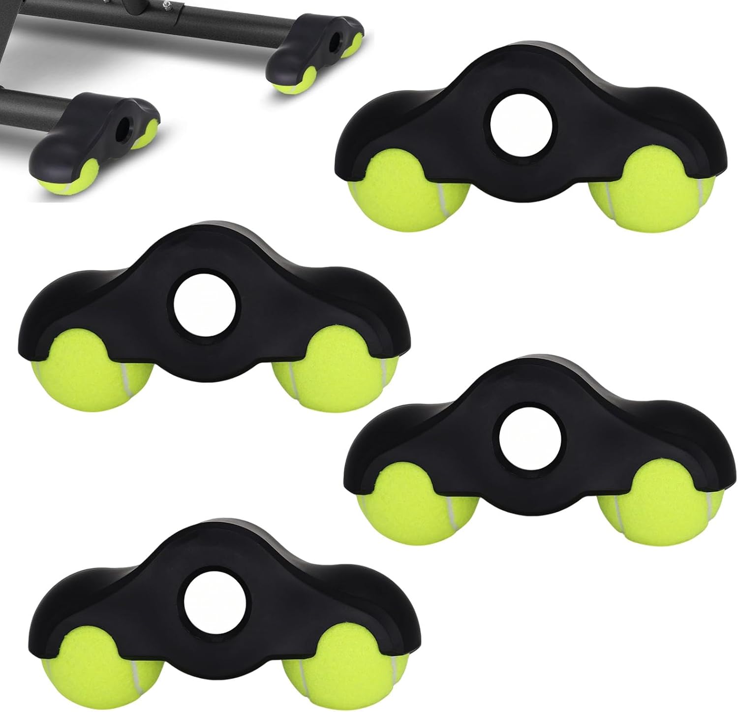 4 Pack Tennis Ball Feets for Wahoo Kickr Core 1 with 8 Pack Tennis Balls, for Indoor Bike Cycling Smart Trainers to Make Your Riding More Comfortable