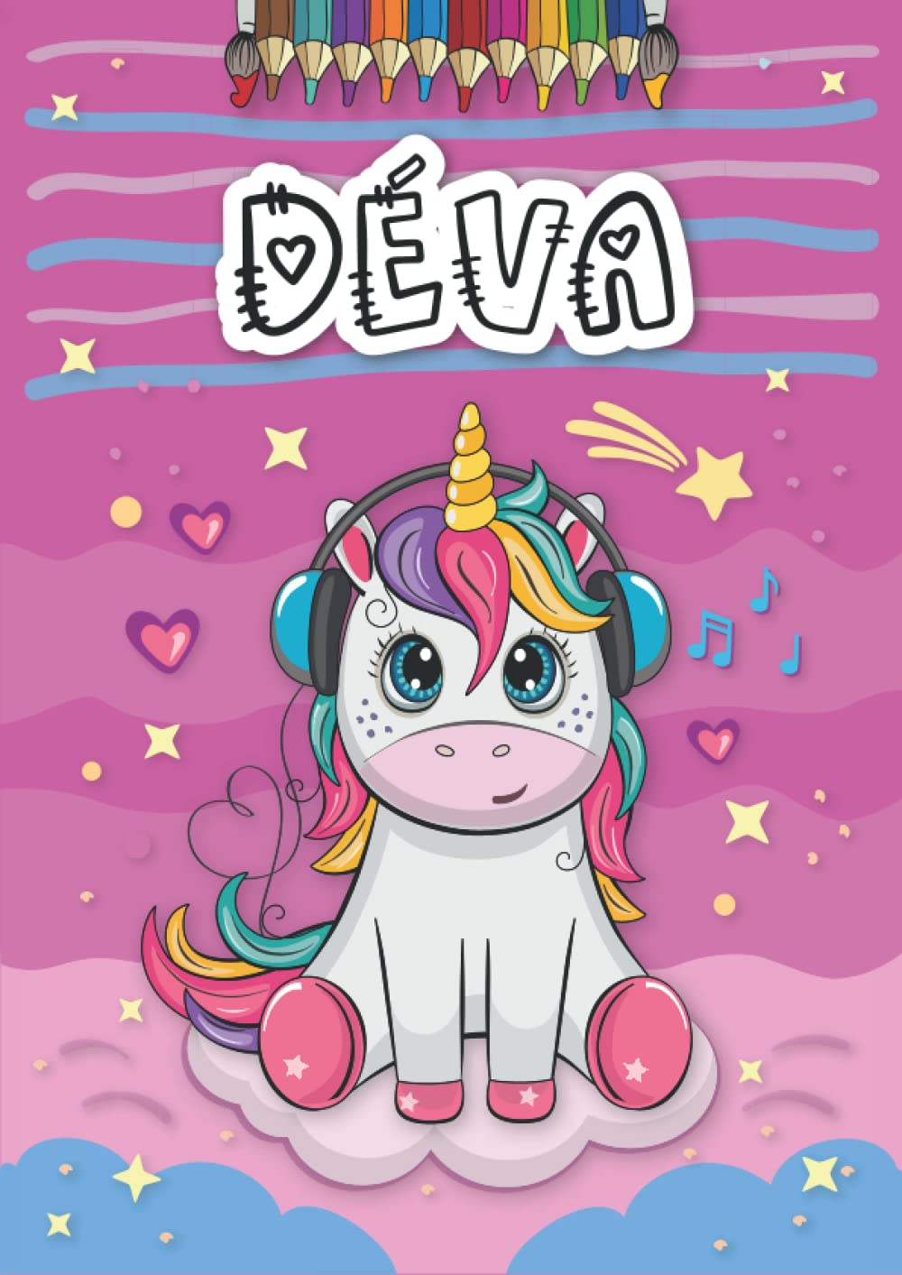 Independently published Déva: Livre de coloriage personnalisé pour Déva | Licorne | Cadeau d'anniversaire pour fille ... | 4 à 8 ans | 25 motifs de licorne avec le prénom Déva, Grand format A4 (21 x 29.7 cm)