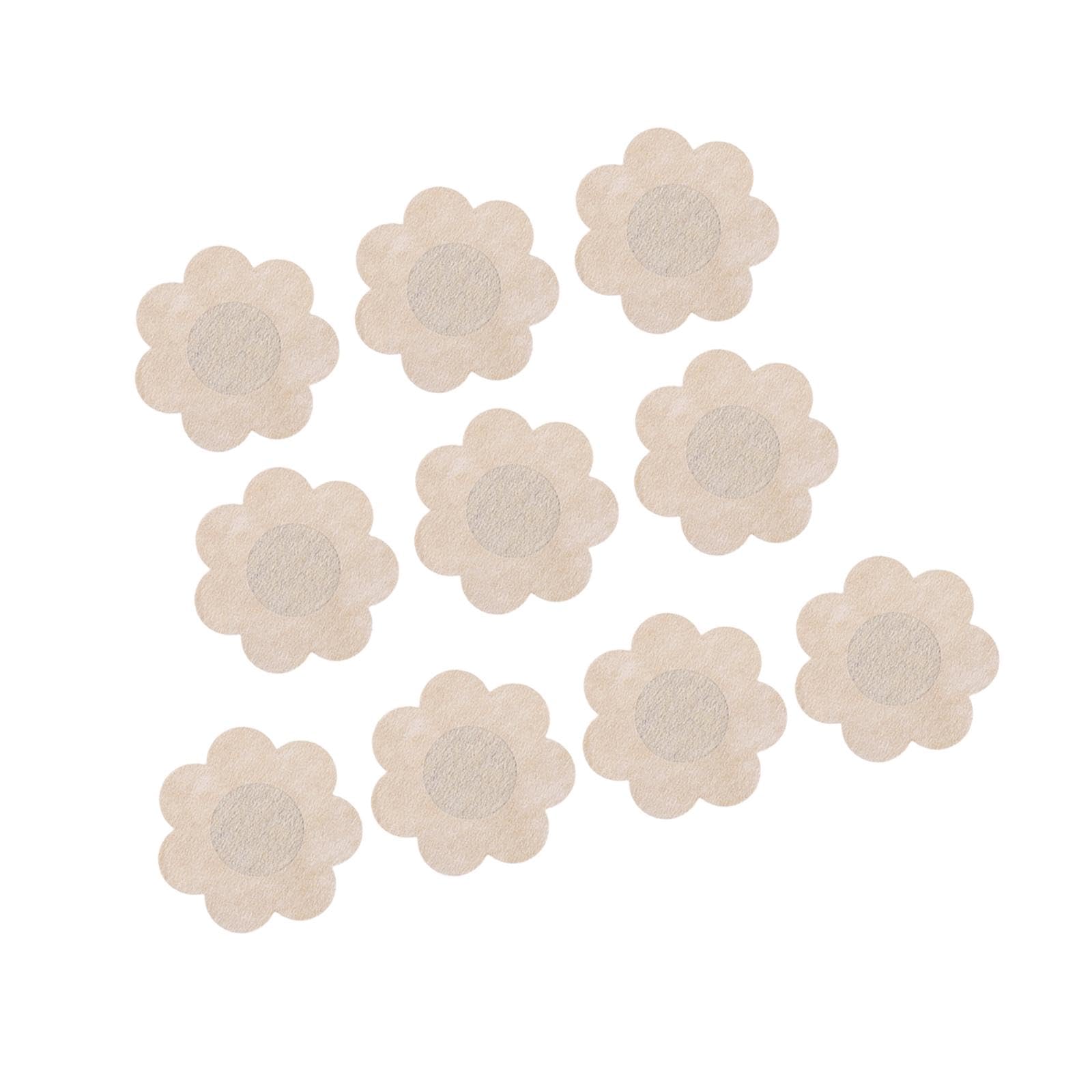 10x Nipple Cover Comfortable Invisible Bras Thin Disposable Nipple Petals Non Woven Fabric 8CM Flower Light Pink-image-47