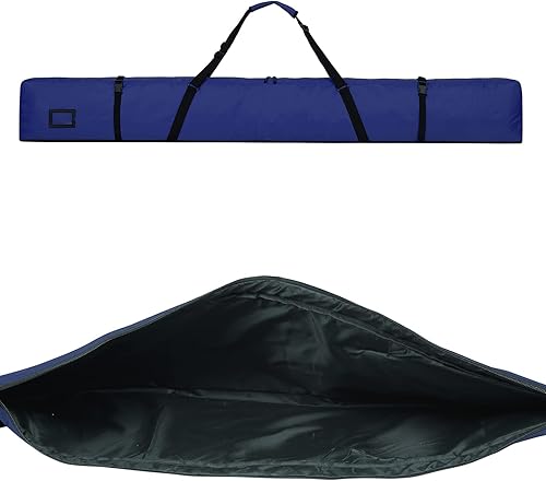 Miniatura 9 de AUMTISC Bolsa de esquí individual acolchada para transportar esquís bolsillo con asa ajustable 170 72.8 in azul-72.8 in