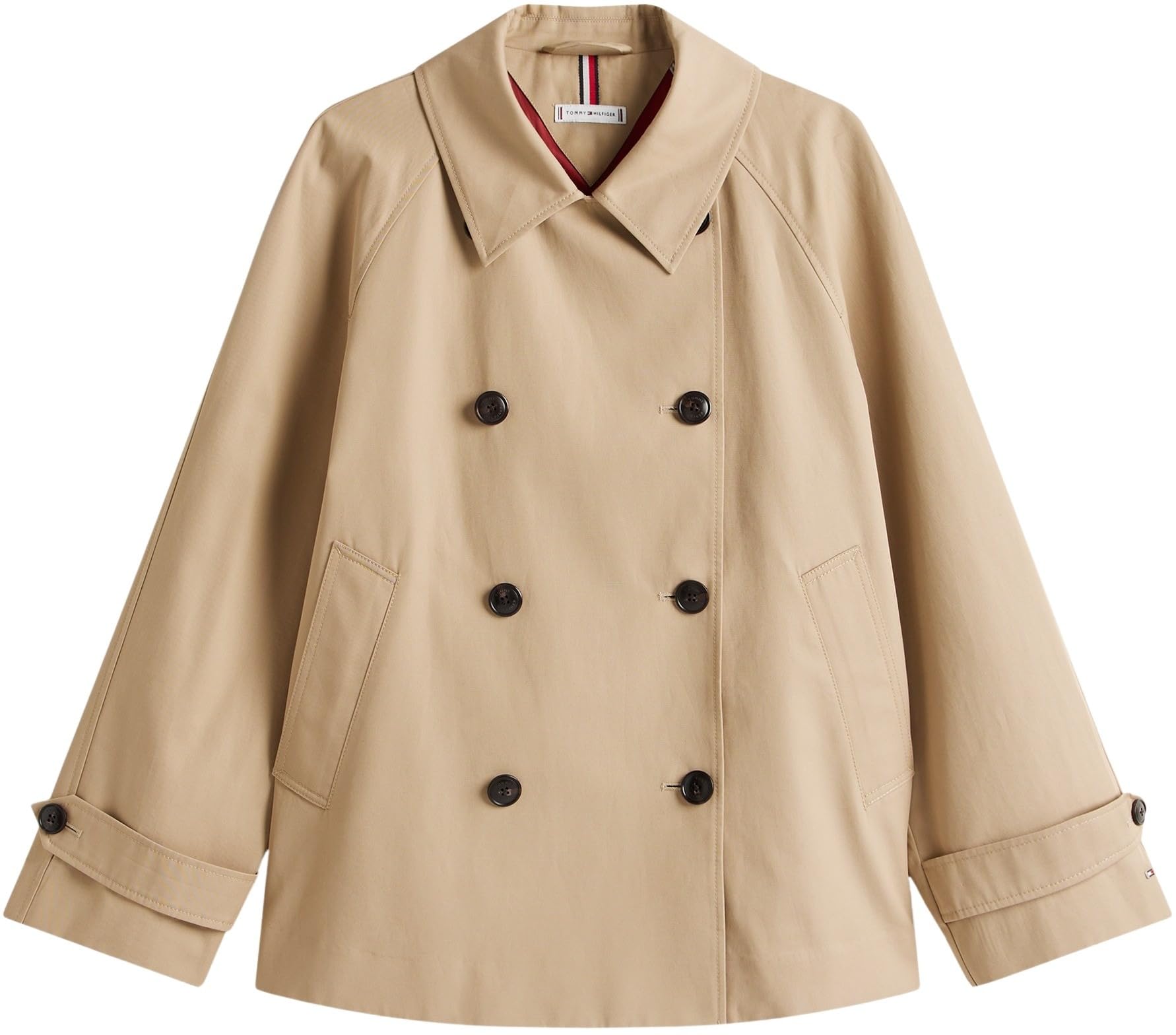 Tommy Hilfiger Damen Trenchcoat Cotton Short Kurz