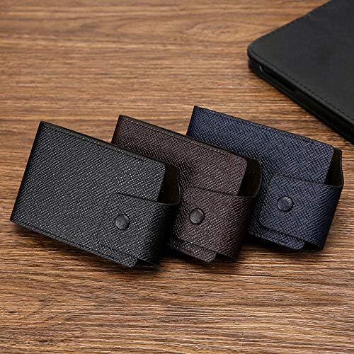 Men Credit Card Holder Leather Purse for Cards Case Wallet for ID Bank Women Cardholder ﻿(Vertical Blue)