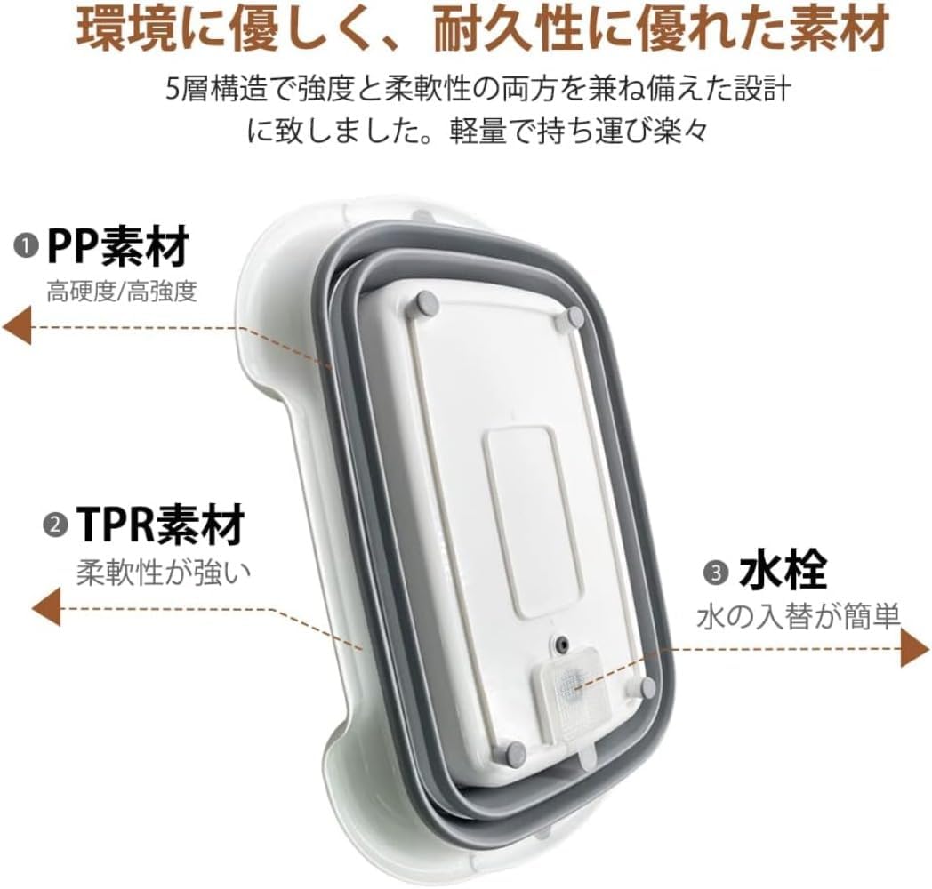 Diexgiy折りたたみ式洗濯バケツのアップグレードバージョン、大容量の犬用入浴用品、猫と犬の毛皮バス、洗濯バケツ排水ハンドバッグ、 【ボックスブラアンアンダーウェアポータブルストレージ】