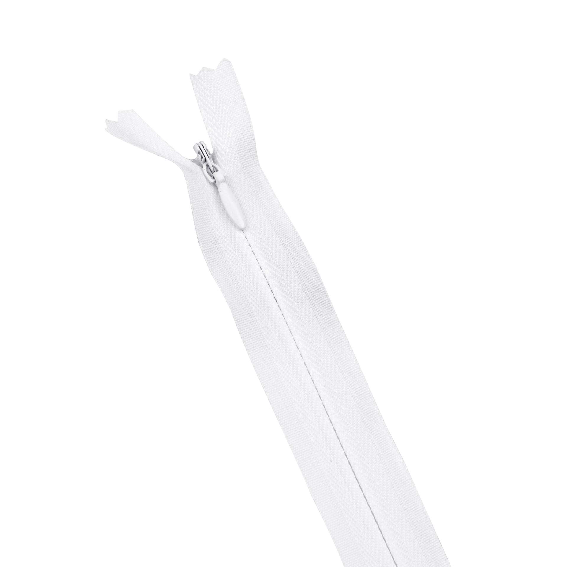 Zippers Sewing, Invisible Zipper Nylon 60cm Multicolor Pack of 20 for DIY Sewing(White)