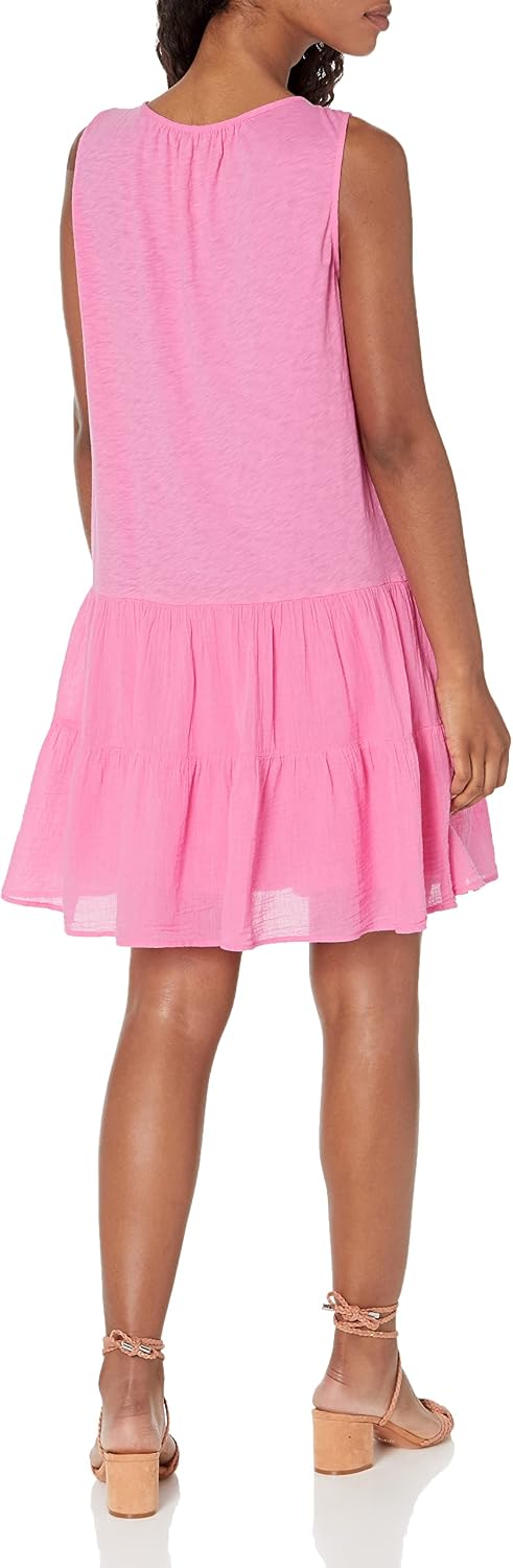 Velvet by Graham & Spencer Women's Diem Cotton Slub Mix Drop Waist Dress