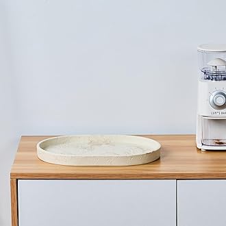 Travertine Marble Oval Bathroom Vanity Tray, Beige Stone Medium Countertop Or...