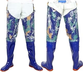 DECAKE Waders de Cadera para Hombres y Mujeres, Impermeables, de PVC, para Uso subacuático, para trasplante, Pesca, Industria acuática, Botas de Agua (Color: Azul, tamaño: 38)