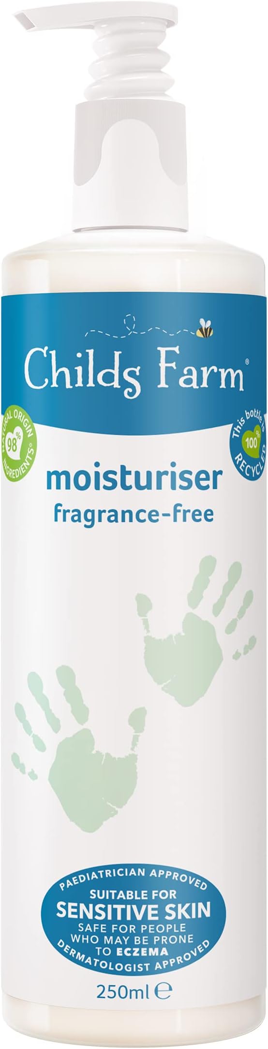 Childs Farm, Kids Moisturiser 250 ml, Unfragranced, Soothes and Hydrates, Suitable for Dry, Sensitive and Eczema-Prone Skin, Pack of 1