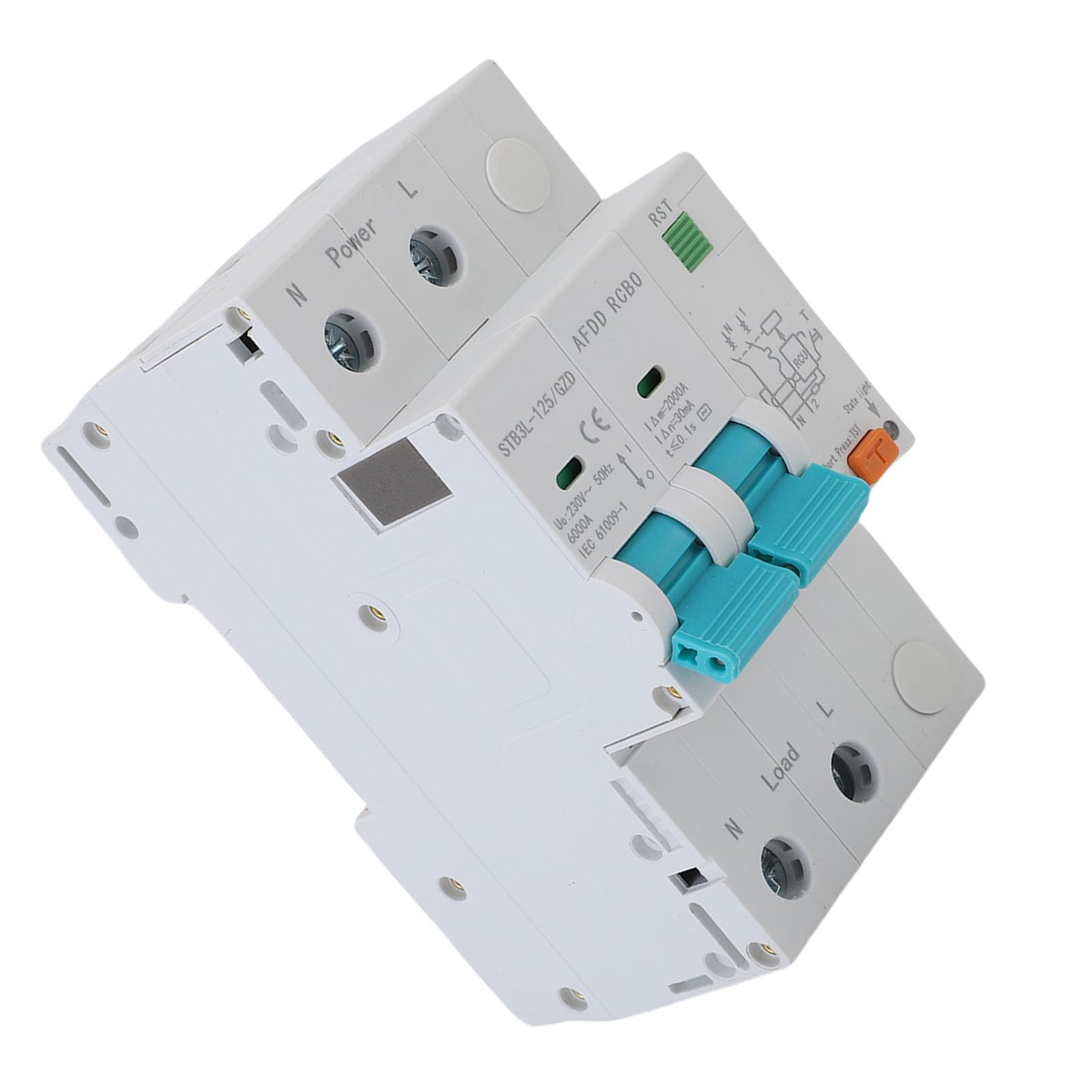 FTVOGUE Dispositivo Protector de Fallas de AFDD, Disyuntor STB3L 125 2P RCBO RCCB con Detección de Fallas de para Protección de Fugas por Cortocircuitos y Sobrecargas en Edificios (40A)