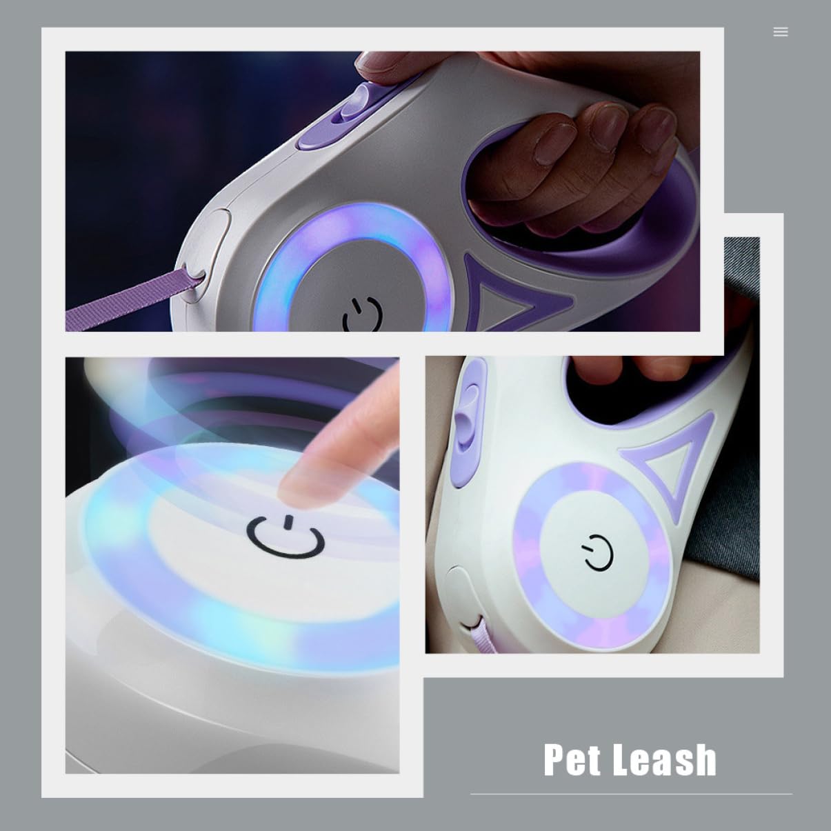 Toyvian Laisse pour Rétractable avec Lumière LED de Traction Automatique Laisse Portable pour Promenade de Accessoire