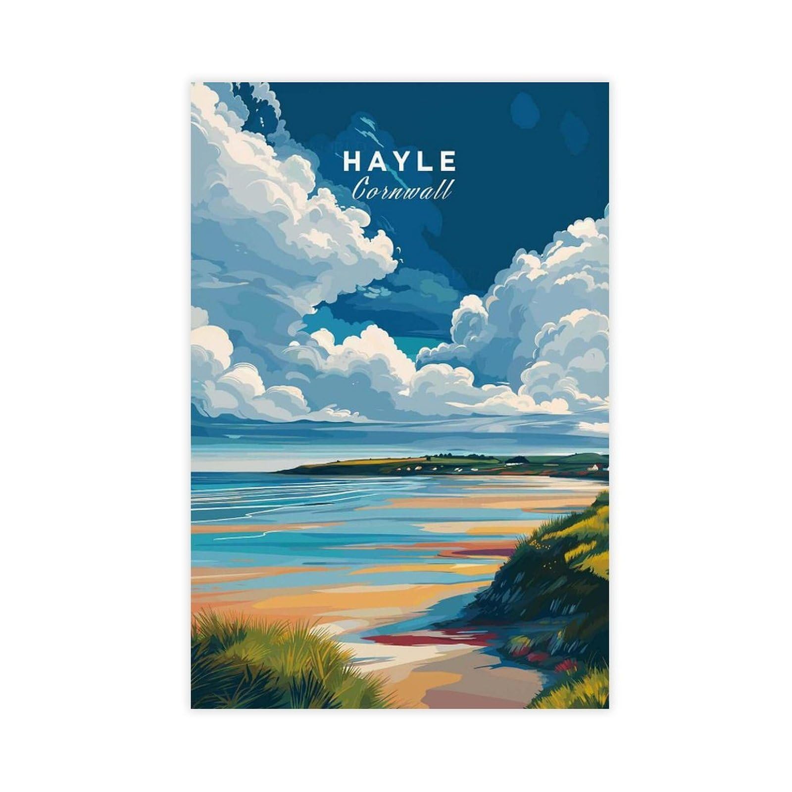 Bareronor Hayle Ocean Canvas Poster Bedroom Decor Landscape Office Room Decor Gift 24" L X 36" W