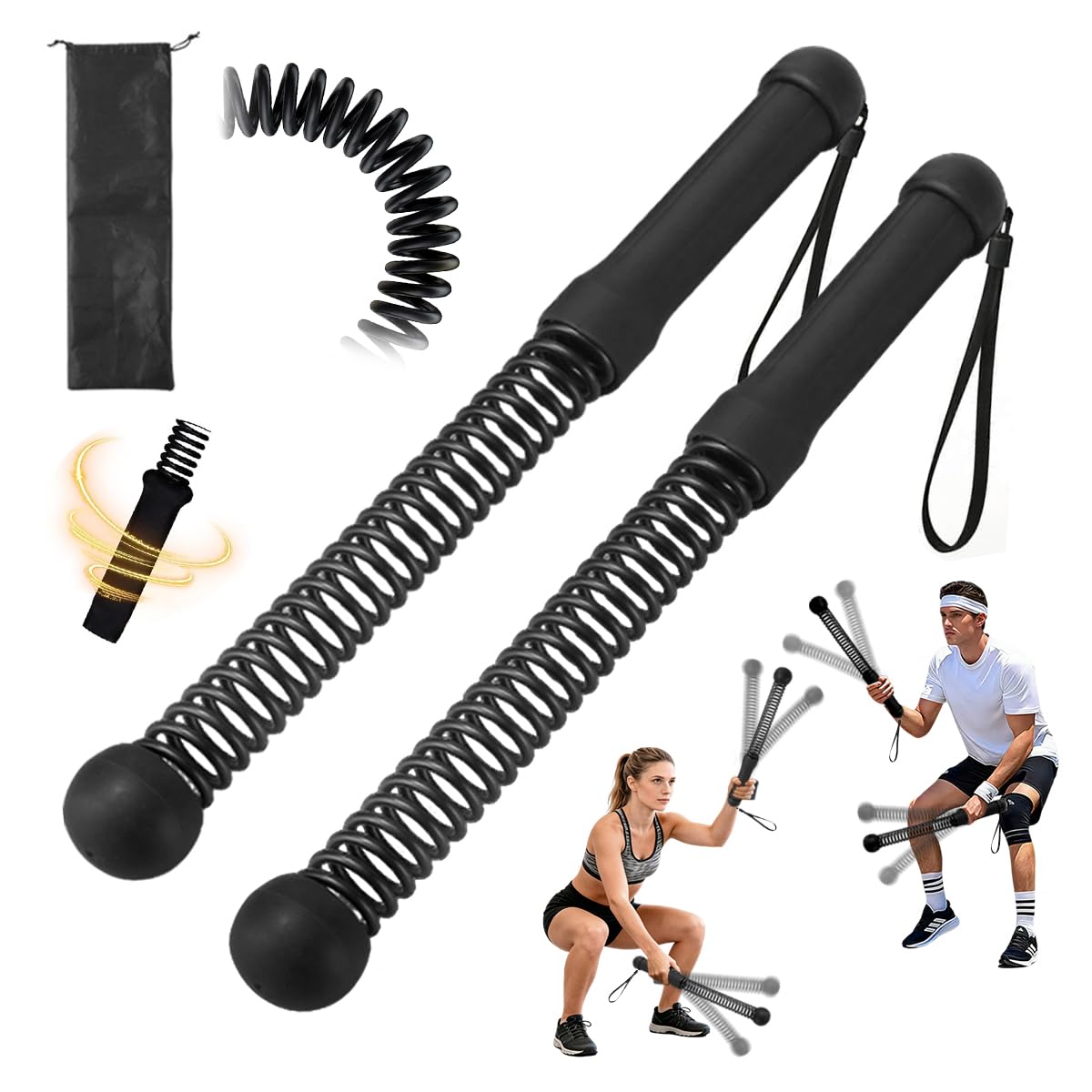 Corde da Battaglia Senza Corda, Corde Pesate Portatili Senza Corda, cordas da Battaglia per Palestra con Impugnatura Sicura, Power Rope per Interni all'aperto, Allenamento, Boxe e Allenamento