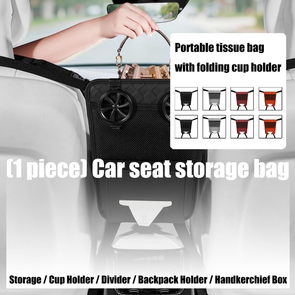 Multipurpose Car Seat Organizer Container With Anti Slip Base And Spacious Compartments For Trinkets image 2