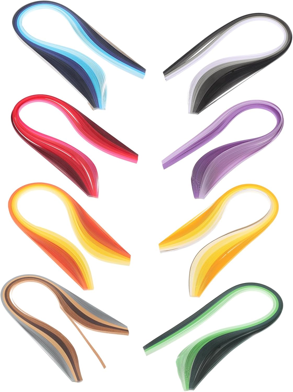 TEHAUX 8bags DIY Quilling Paper Strips of Gradient Quilling Strips Craft Paper for Kit Handmade Flower Making Supplies