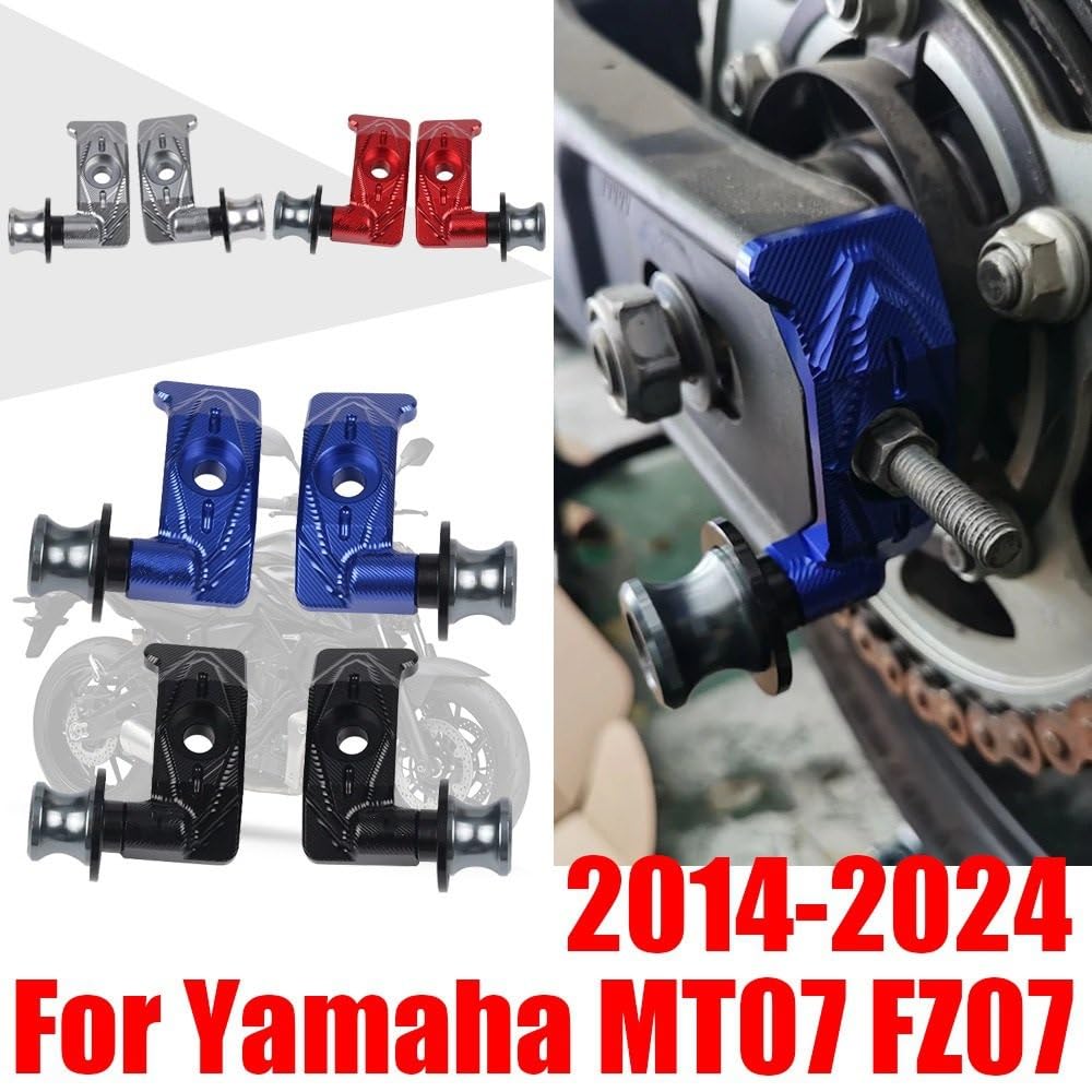 Tendicatena Distribuzione Misura Per Yamaha MT07 FZ07 FZ MT 07 2014-2024 Tendicatena Ruota Posteriore Forcella Asse Forcellone Bobine Slider Stand Tendicatena a camme(Grey)